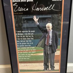 Ernie Harwell Farewell Speech Framed
