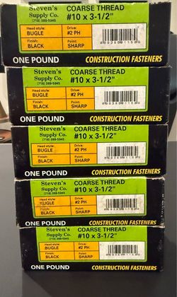 5 lbs 3 1/2” coarse drywall screws NEW