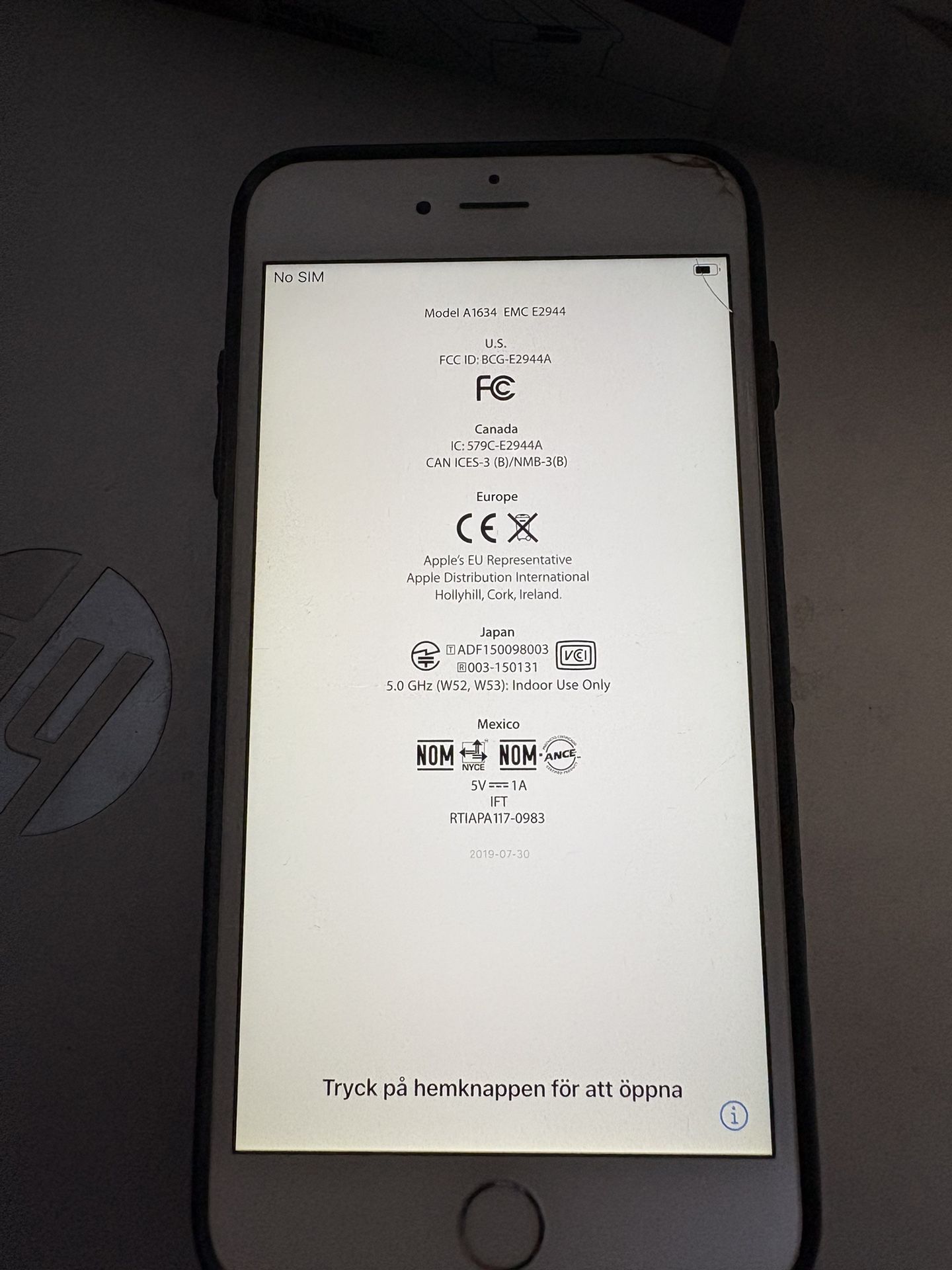 iPhone 6s Plus No Sim Card
