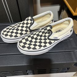 Van’s Classic Slip-On Checkerboard Shoe White Yellow Women’s Size 6