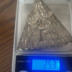 Big Vintage Sterling Silver Pendant 