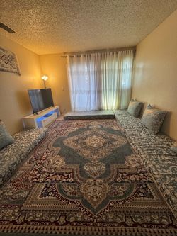 Blue and gold mattress and pillow covers