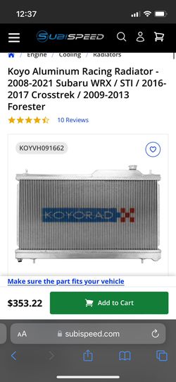 Koyo Aluminum Racing Radiator