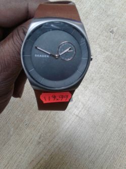 Skagen Men's 'Havene' Quartz Titanium and Leather