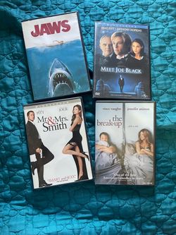 Lot of 4 DVDs – Jaws, Meet Joe Black, Mr. & Mrs. Smith, The Break-Up