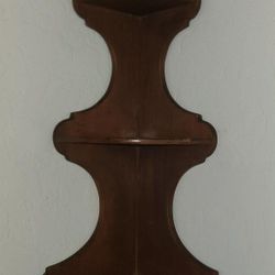 VINTAGE WOOD ACCENT WALL CORNER SHELF LEDGE KNICKKNACK TRINKET DECOR DISPLAY
