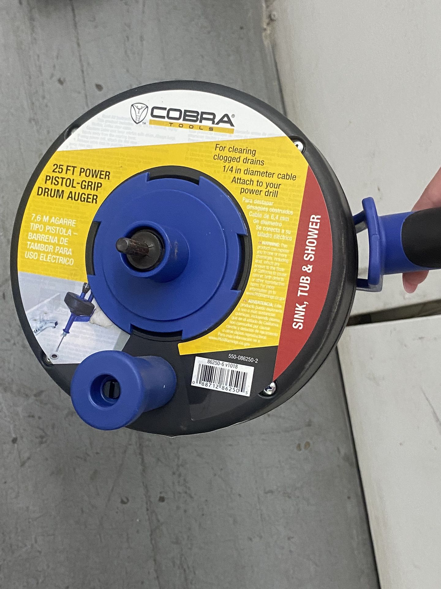 Cobra 25 ft Power Pistol-Grip Drum Auger