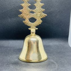 Vintage Solid Brass Christmas Tree Bell 