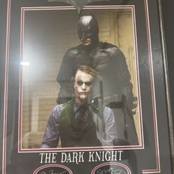 Authentic Rare Batman And Joker Signed Movie Still. Heath Ledger And Christian Bale