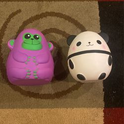 Purple Gorilla And Panda 5’’ Squishies