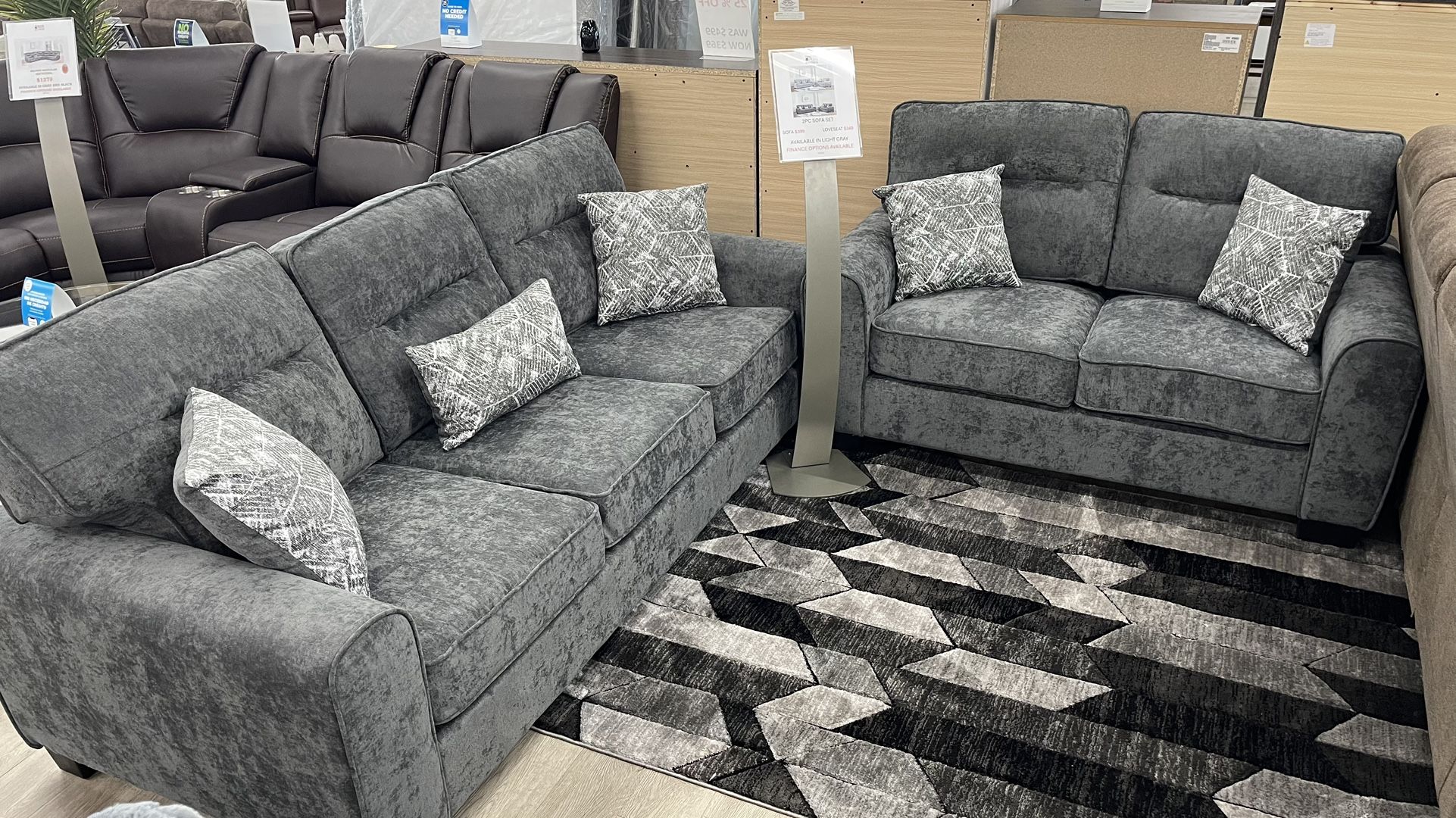 Dark Grey Sofa And Loveseat Available In Light Grey