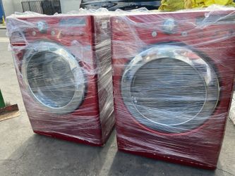 LG Red Washer And Dryer Front Load 
