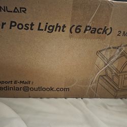 6 pack Siedler solar post lights, white, Brand new