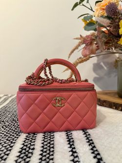 Chanel Quilted Vanity Case Bag Pink