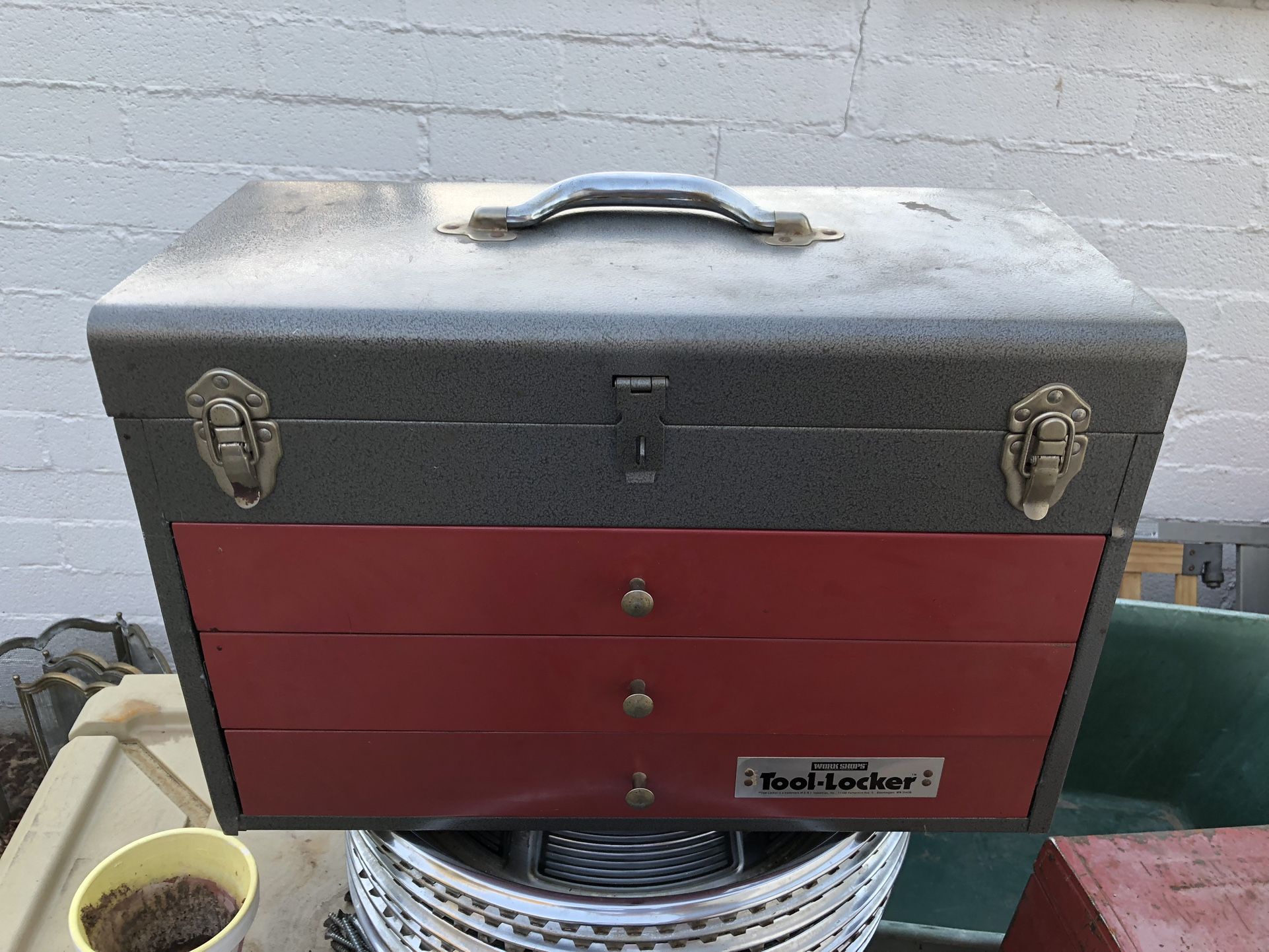 Work Shops Tool Locker Tool Box 3 Drawer Vintage