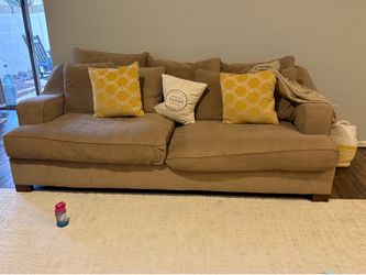 Tan Textured Fabric Sofa