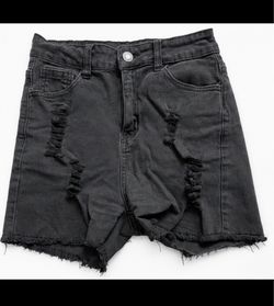 Black Ripped High Waisted Women’s Shorts SHEIN