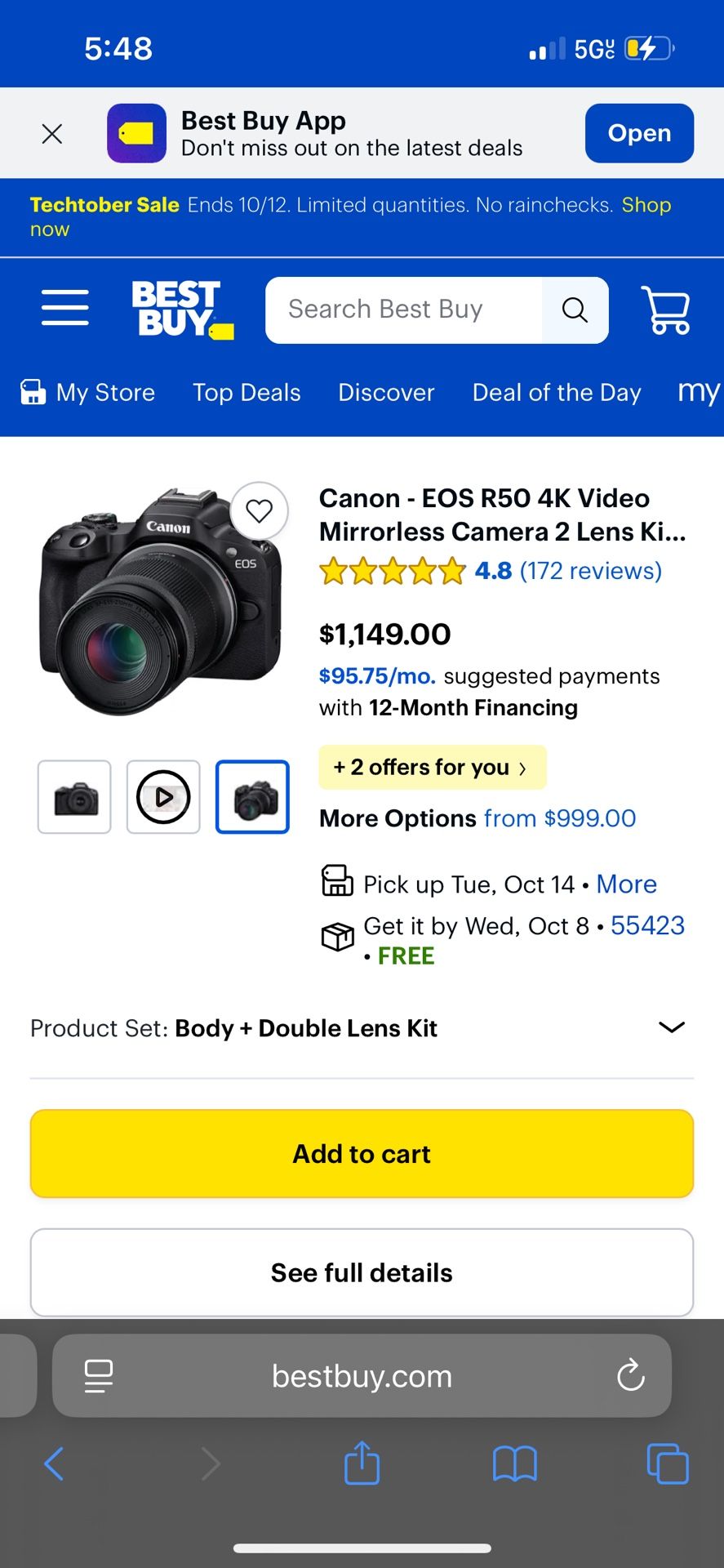 Canon EOS R50 4k Video Mirrorless Camera 2 Lens Kit, Dec Gear Camera Bag & Tripod