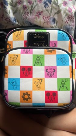 Loungefly Disney Mickey & Friends Floral Checkered Crossbody Bag