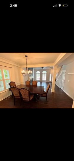 King jade industrial dining set six chairs