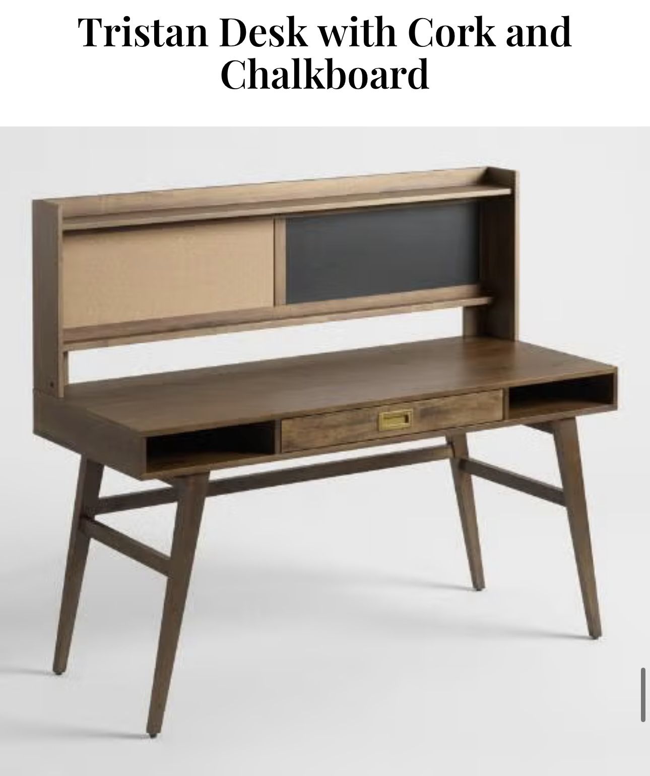 World Market Tristan Wood Desk With Drawer And Storage