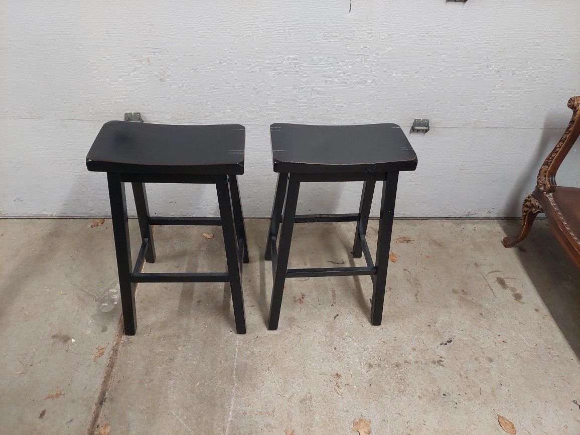 Black Wood Stools