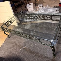 Center Table thick glass and iron frame