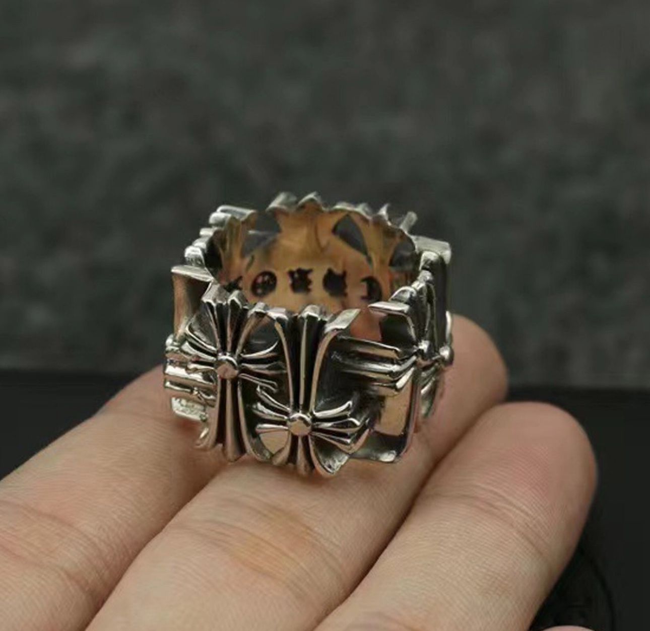 Chrome Hearts Square Cemetery Ring - Size 10