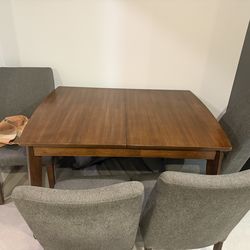 Solid Wood Dining Table & Chairs - extends
