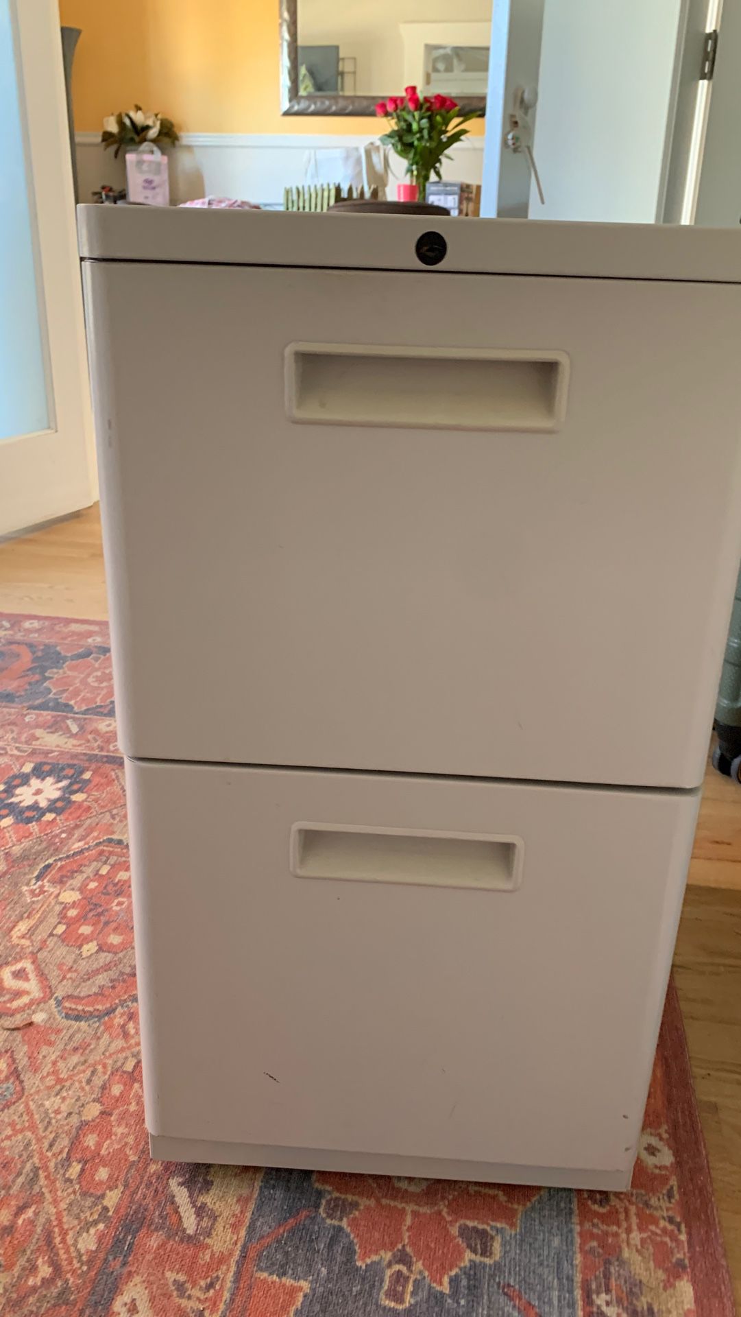Light grey/white filing cabinet
