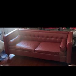 Quantity Two Faux Leather Sofas