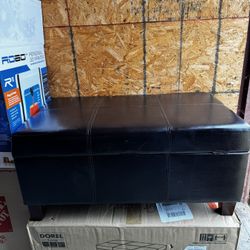 2 Faux Leather Espresso Storage Ottoman