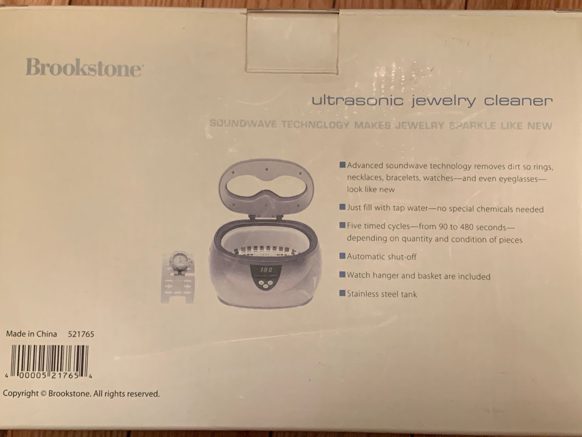 NEW BROOKSTONE Ultrasonic Jewelry Cleaner Jewelry, Glasses, Watches