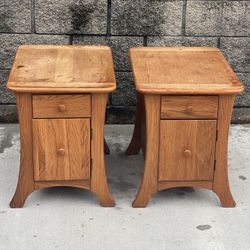 solid oak matching end tables 