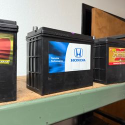 Honda car batteries available. $45 with ur old core or $55 without your old core Located in Ceres, CA.