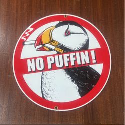Cool No Smoking Puffin Sign