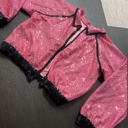 Girls Pink glitter Jacket 