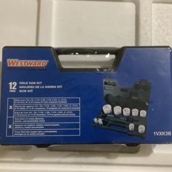 Westward 1Vxk3 Hole Saw Kit,Bimetal,3/4 To 2.5 In,12 Pc