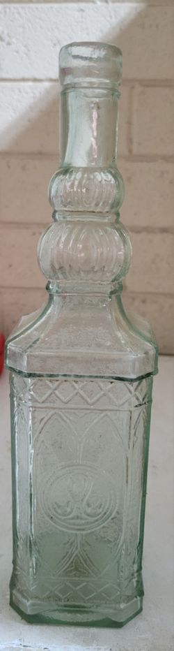 Vintage Glass Embossed Bottle