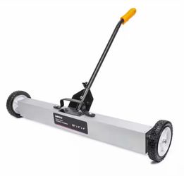 36 in. Rolling Magnet Sweeper with Wheels, 55 lbs. Capacity, Adjustable Handle, and Floor Magnetic Pick Up