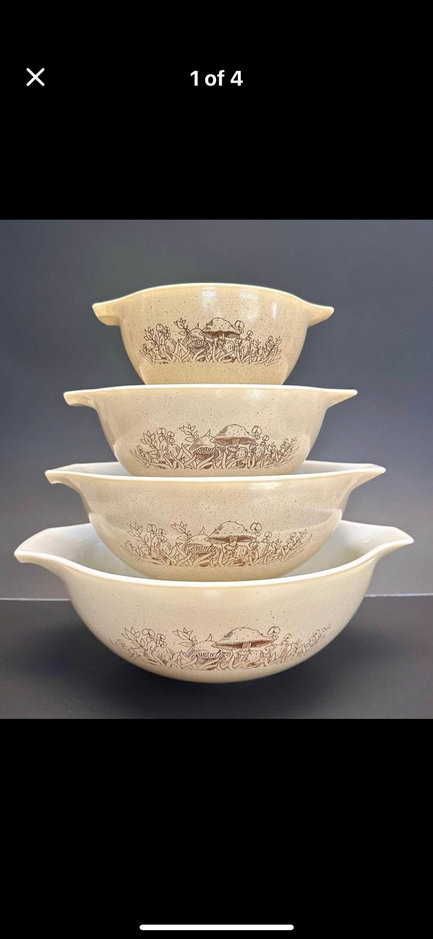 Pyrex Mushroom Nesting Bowls