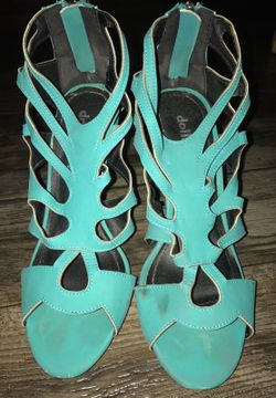 Mint green heels