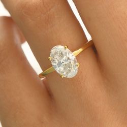 Solitary Oval Engagement Ring 