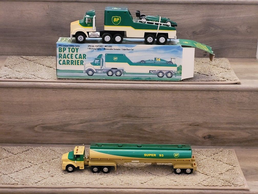 BP TOY RACE CAR CARRIER & TANKER