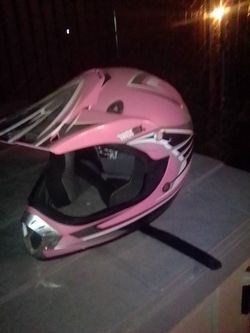Pink motorcycle helmet