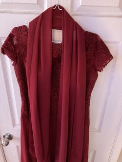 Elegant Dress Wine Color Size XL  $90