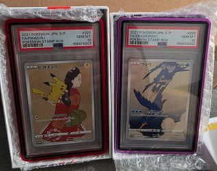 Pokemon Card PSA 10 Pikachu 227/S-P Cramorant 226/S-P Sequential Set Stamp Box