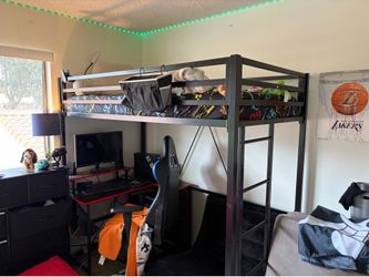 Black loft bed