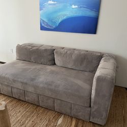 Grey Couch And Ottoman 