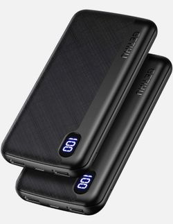 GETIHU Portable Charger, 2-Pack Slim 10000mAh USB C 2 USB Ports Power Bank